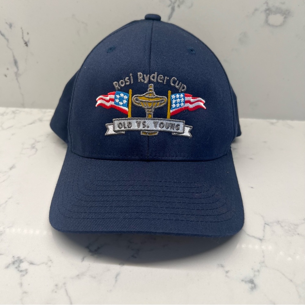 Rosi Ryder Cup XX Old vs Young Flexfit Navy Hat Fits small-large EUC
